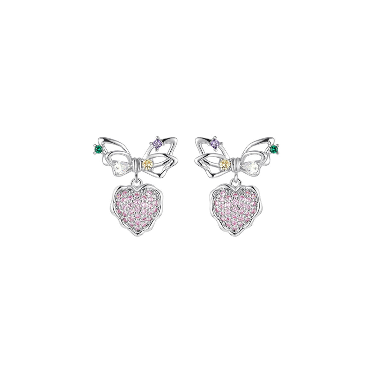 Halo Treasures Dangle Silver Earrings