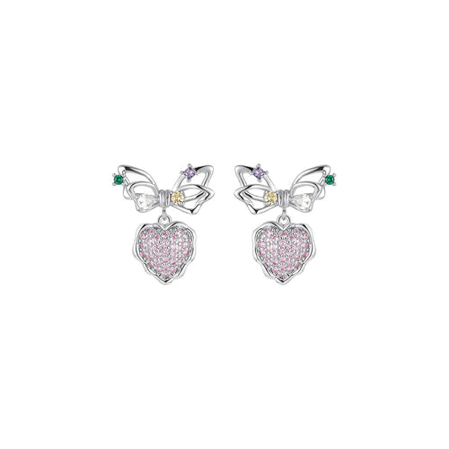 Halo Treasures Dangle Silver Earrings