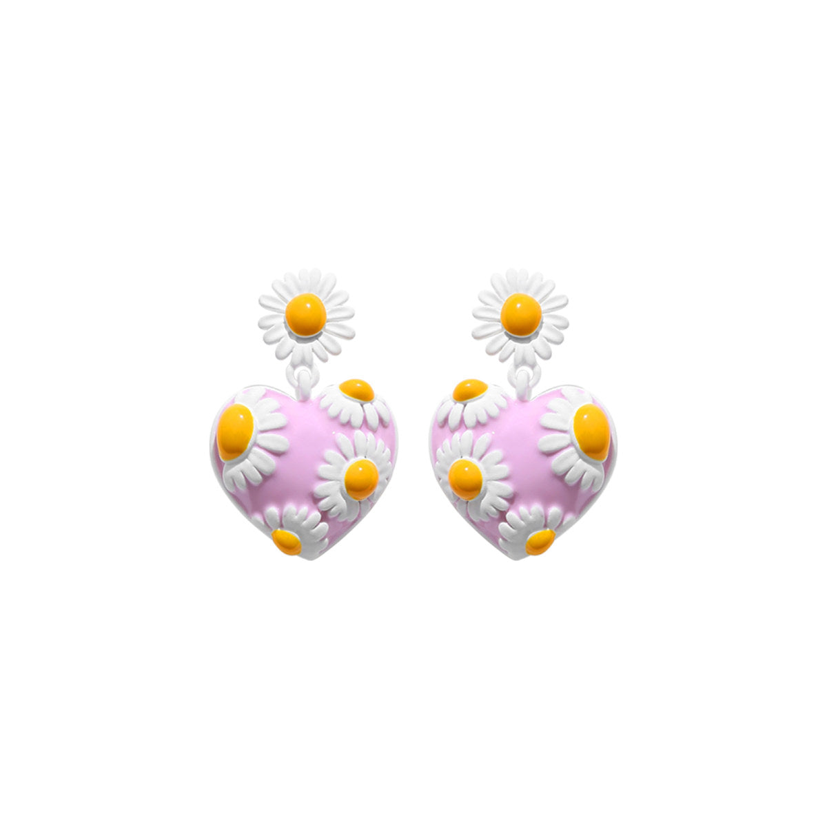 Darling Daisy Dangle Pink Earrings