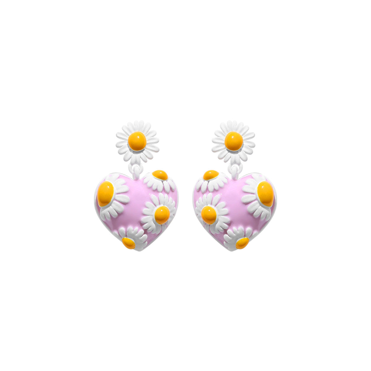 Darling Daisy Dangle Pink Earrings