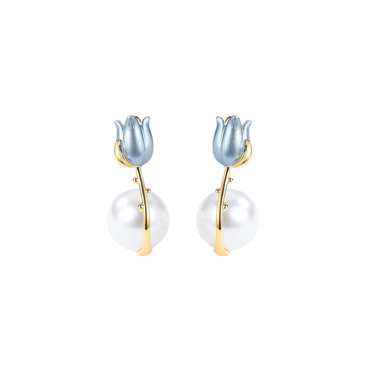 Turquoise Tulip Blue Earrings