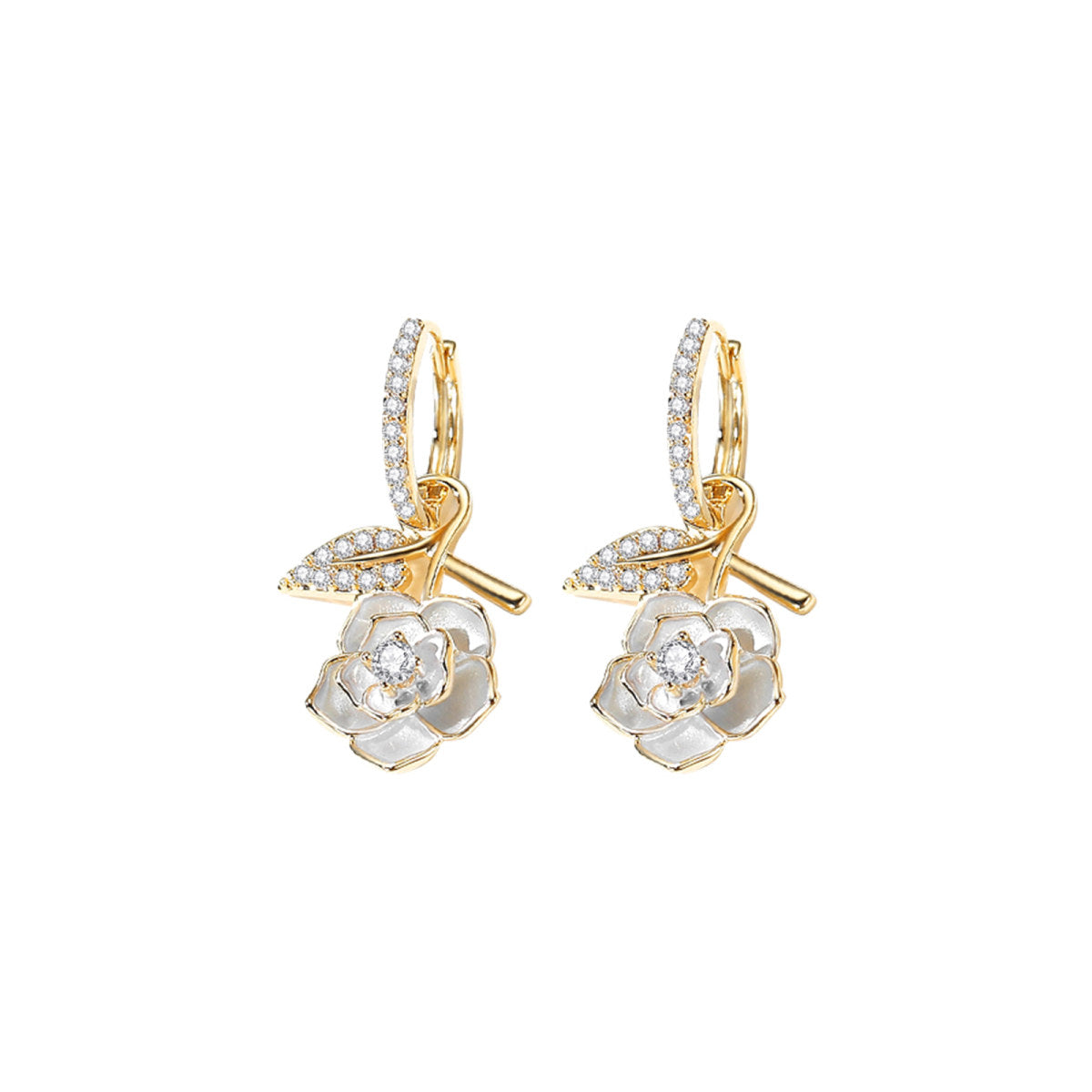 Stunning Camellia Gold Earrings