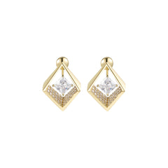 Rock Star Shield Gold Earrings