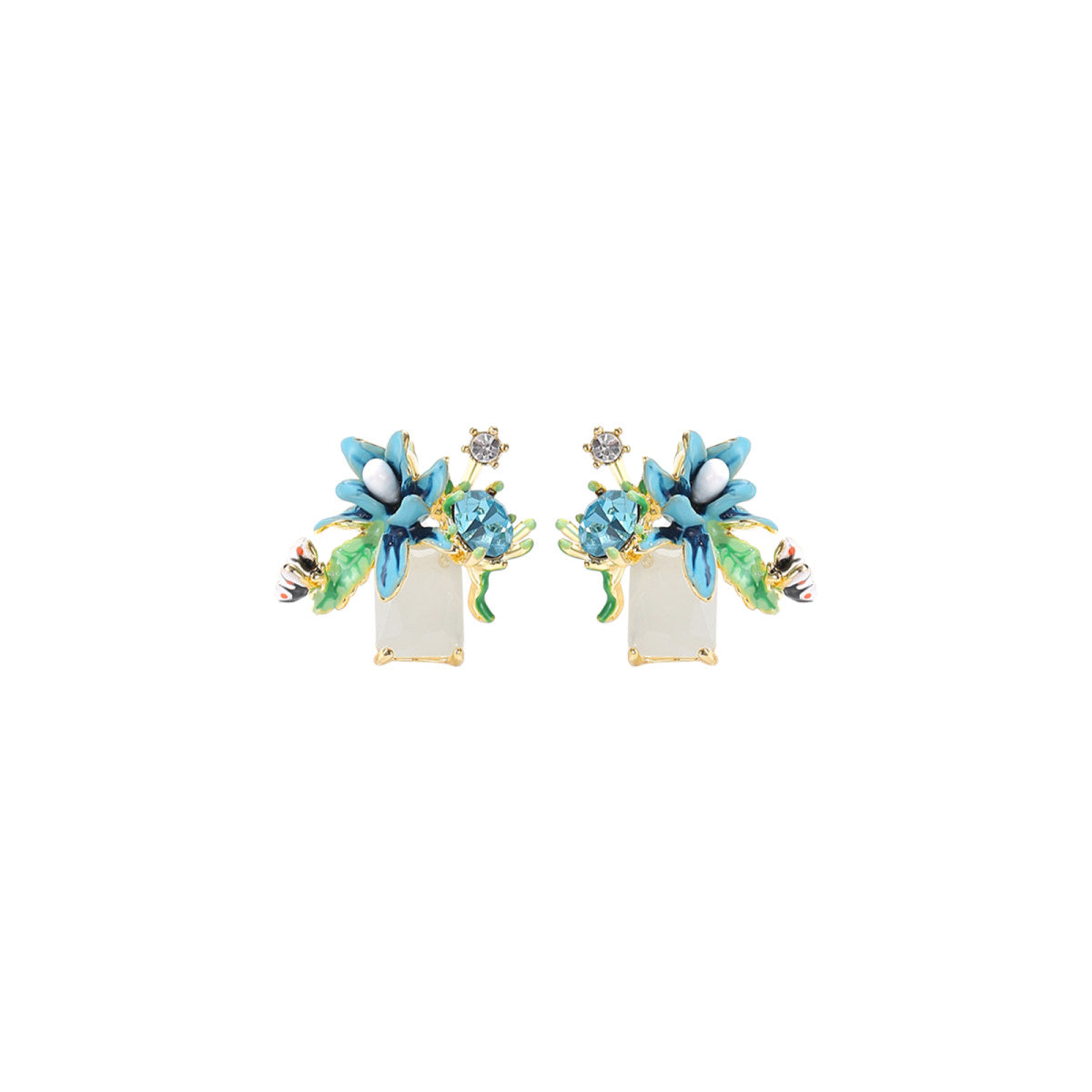 Siberian Iris Blue Earrings