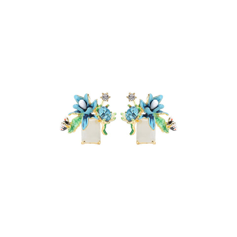 Siberian Iris Blue Earrings