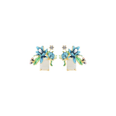 Siberian Iris Blue Earrings