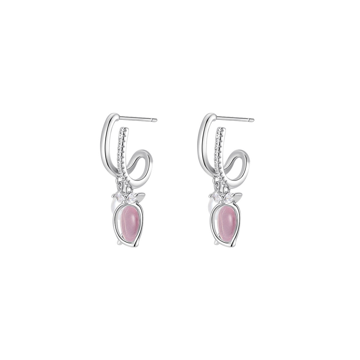 Magic Tulip Drop Pink Earrings
