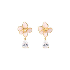 Blush Flower Drop Pink Earrings