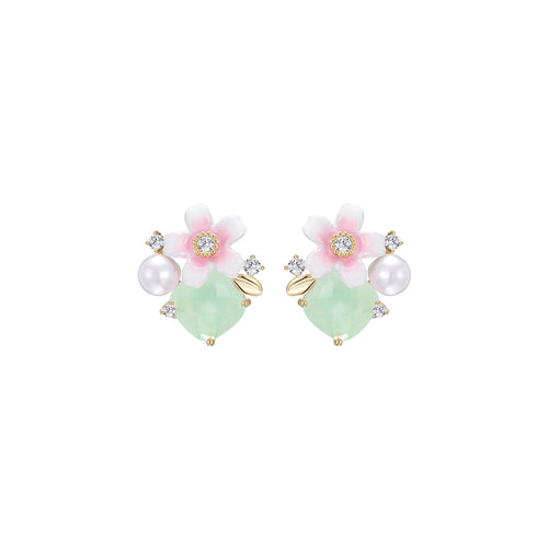 Springtime Jardin Green Earrings