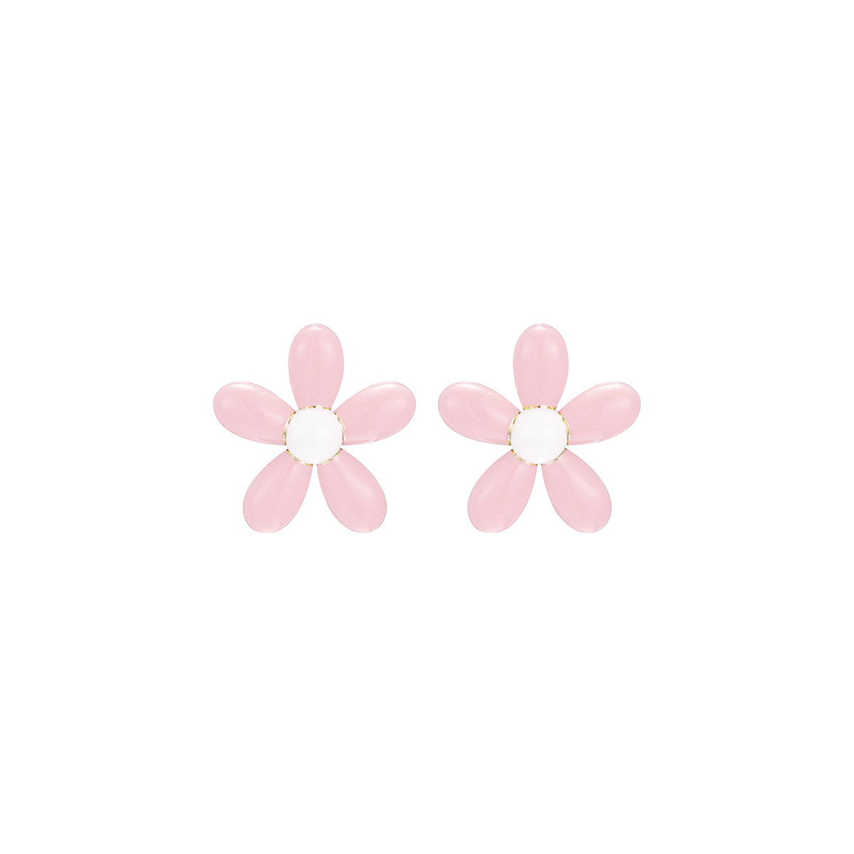 Tiny Delightful Flower Stud Pink Earrings