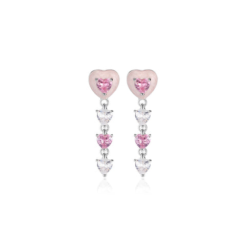 Ms Charming Drop Pink Earrings
