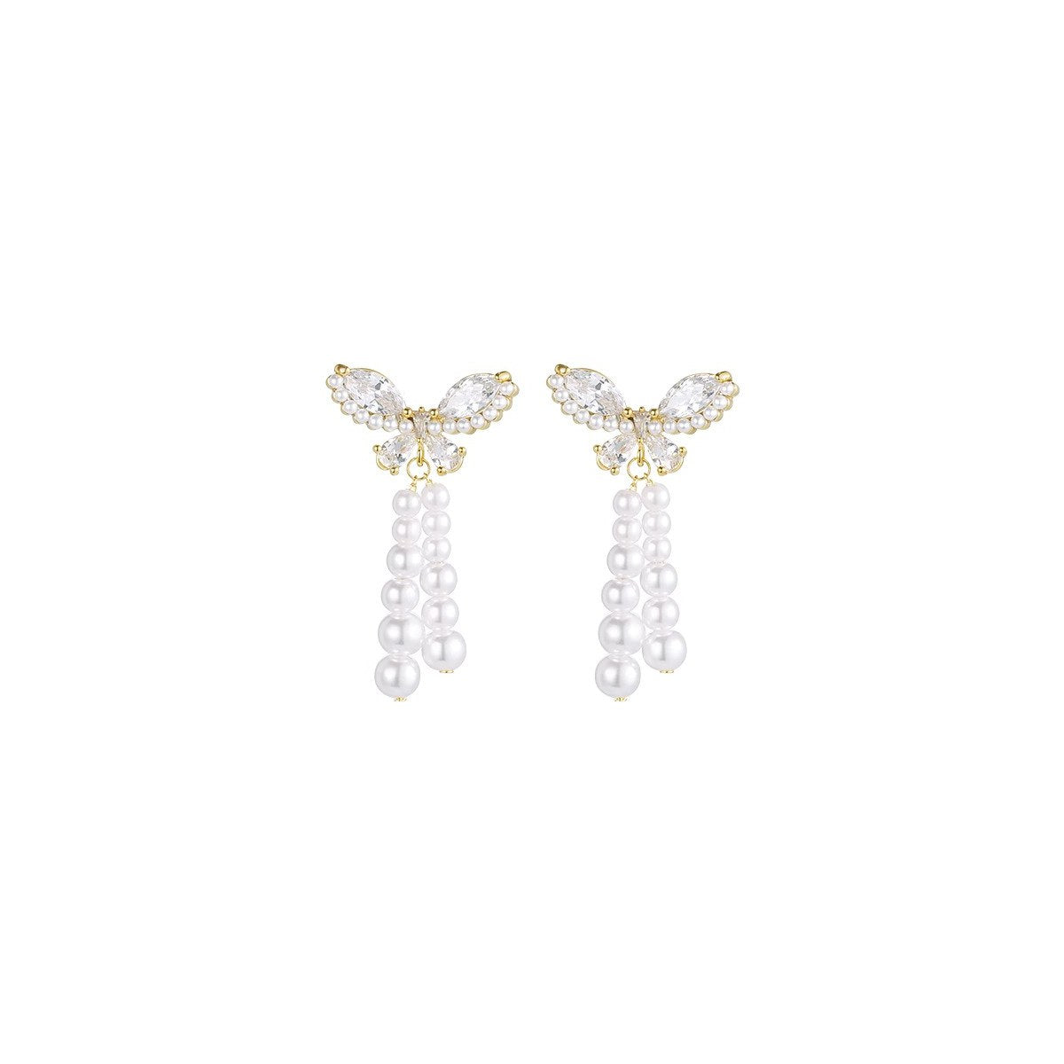 Promenade Butterfly Drop Gold Earrings