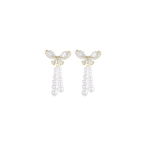 Promenade Butterfly Drop Gold Earrings