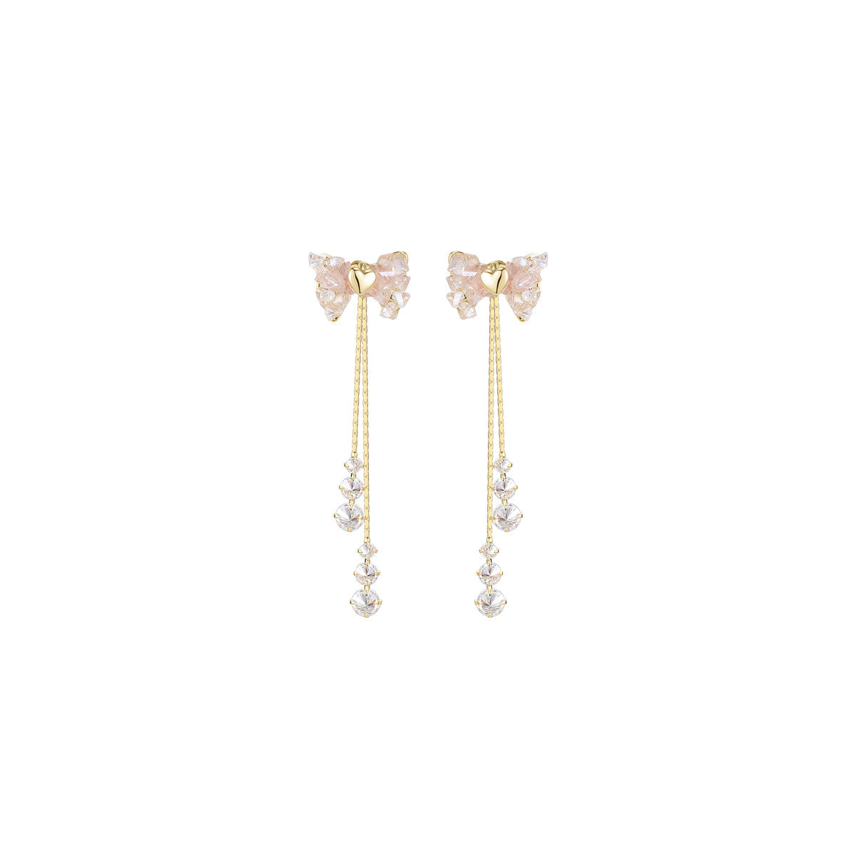 Candy Ribbon Tassle Gold Earrings