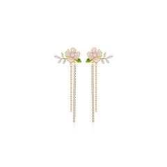 Mids-summer Day Tassle Pink Earrings