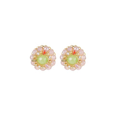 Rockabilly Beaded Green Earrings