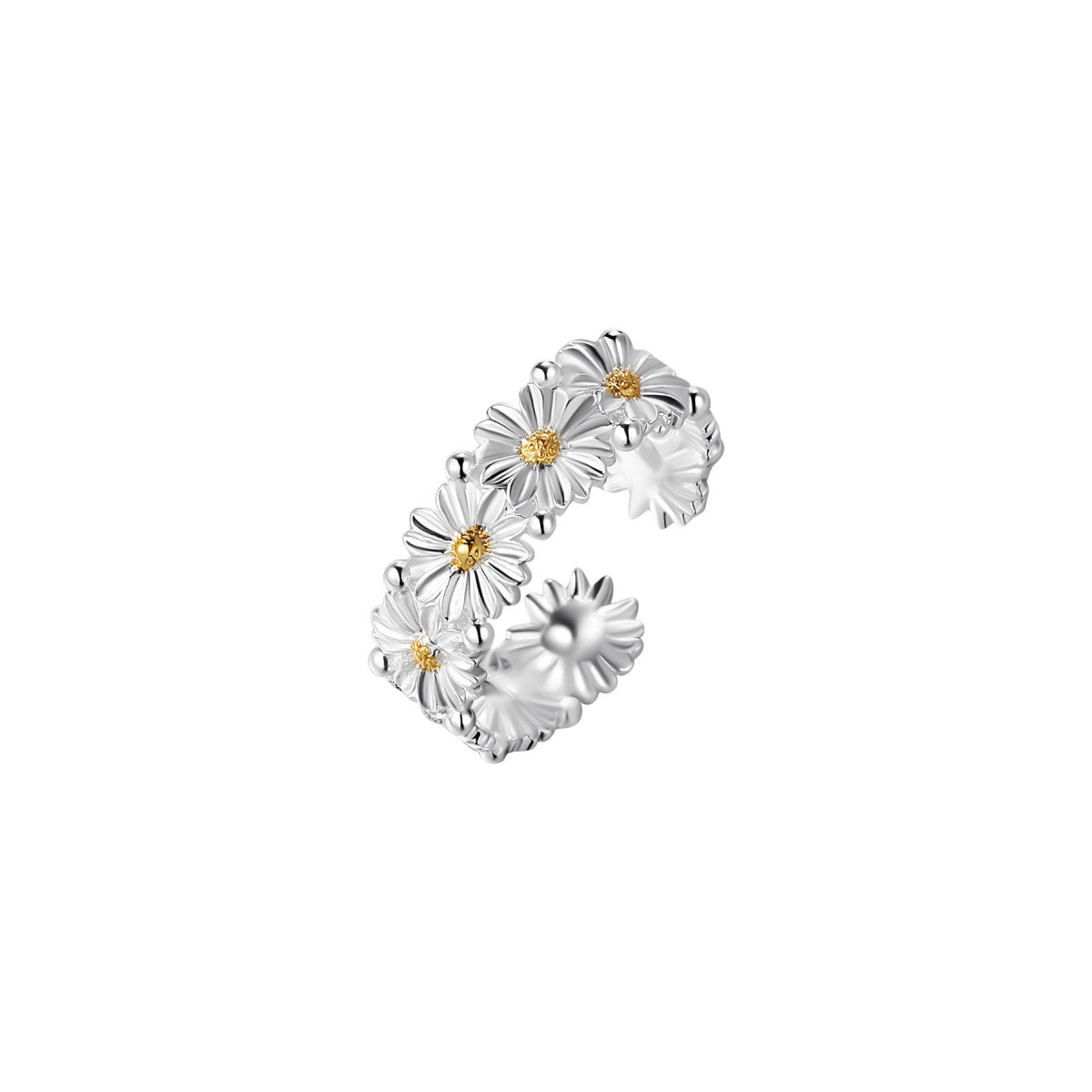 Gardenia Daisy Silver Ring