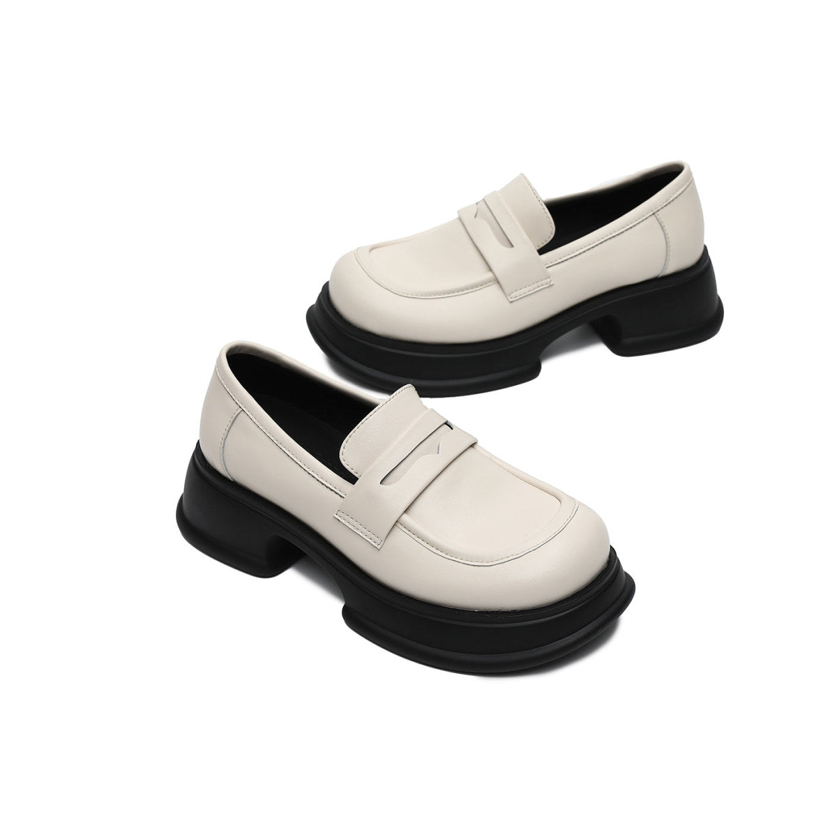 Gosh White Heeled Loafers