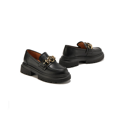 Chain-link Black Loafers