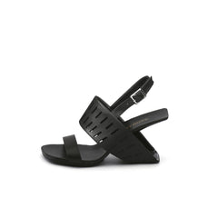 Abstract Double Strap Slingback Sandals