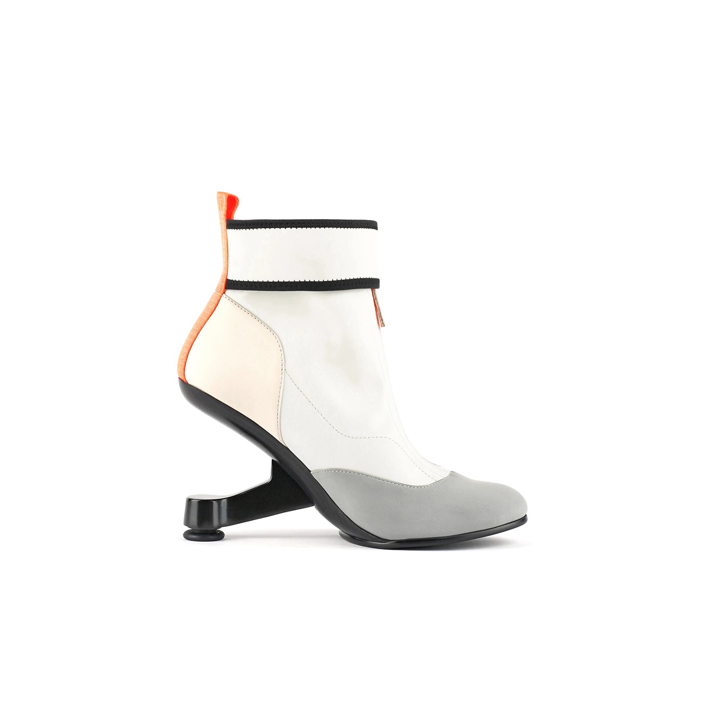 abstract swirl leather ankle boots all white 3