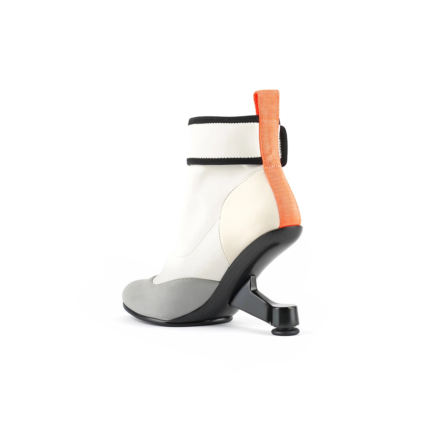 abstract swirl leather ankle boots all white 4