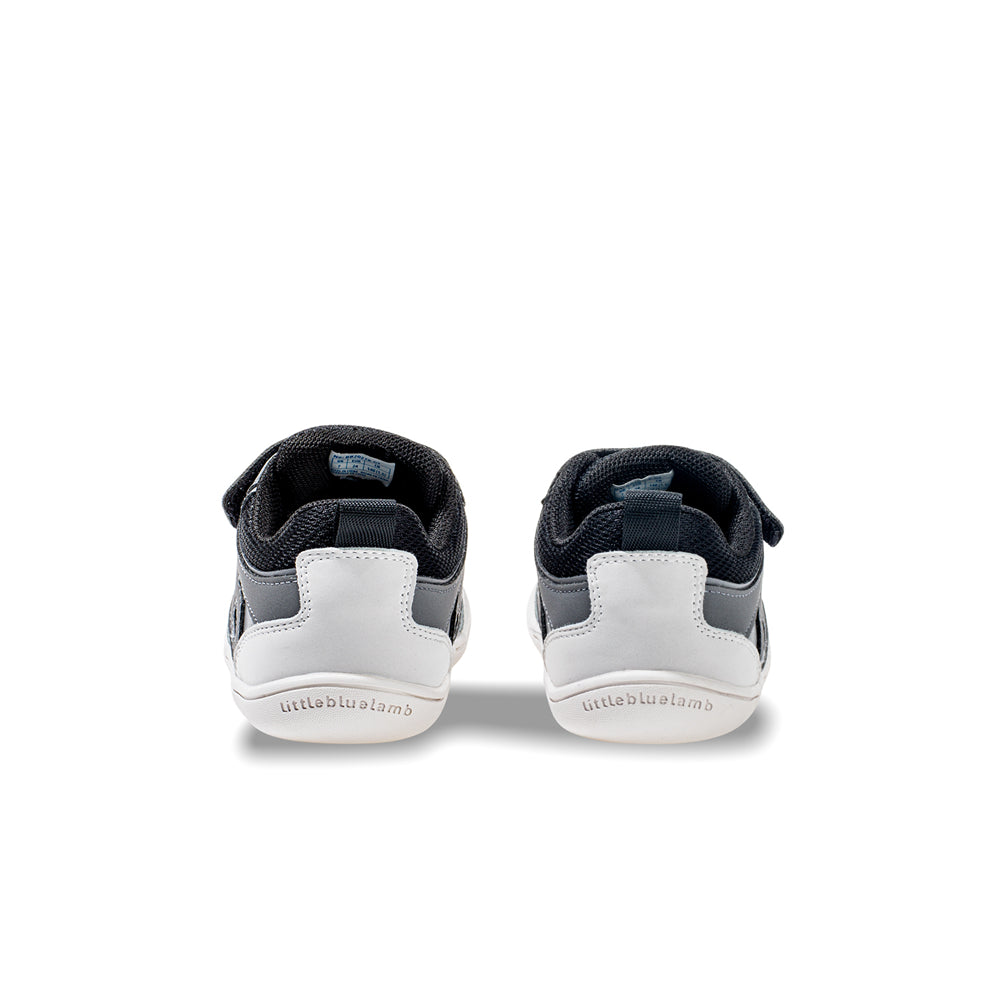 active baby lace with strap walking shoes all black 3