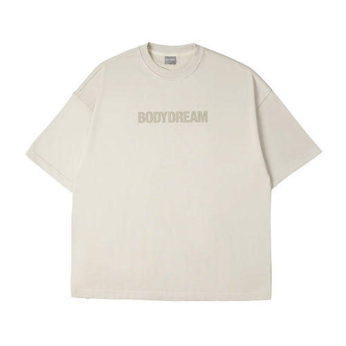 Active Oversized Heavyweight Acid Wash Raw Beige Tee   0cm
