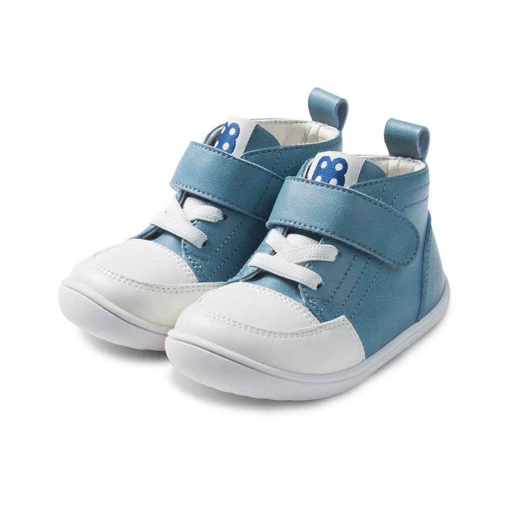 active pre walker mid top baby sneakers all blue 2