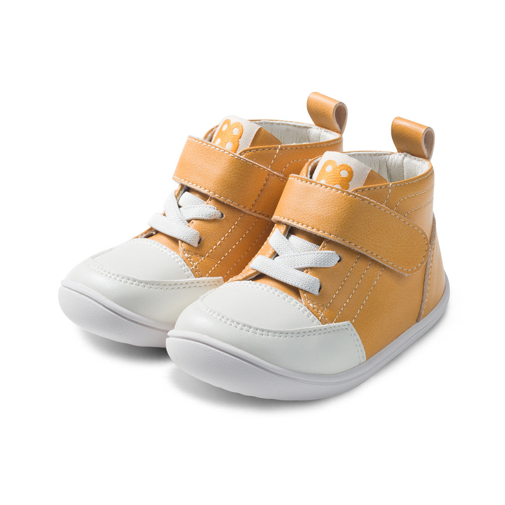 active pre walker mid top baby sneakers all yellow 2