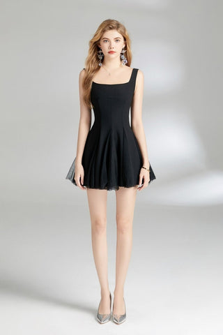 Adelina Fairy Thick Strap Pleated Maxi Dress