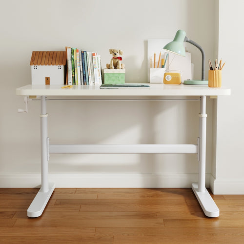 adjustable height white study desk for children all white 1