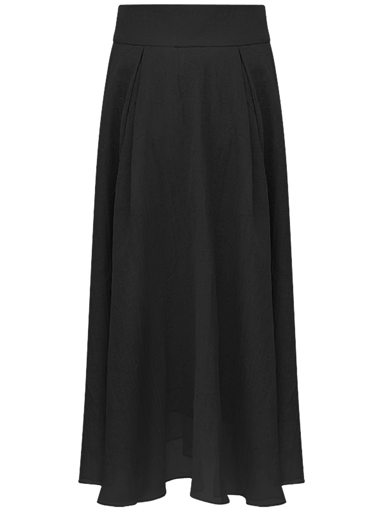 aesthetic full length airy multi layered umbrella skirt all black 4