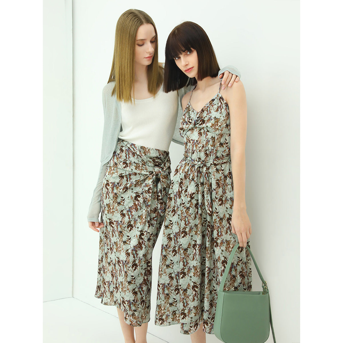 aesthetic side twist grassland wrap skirt all mint 2