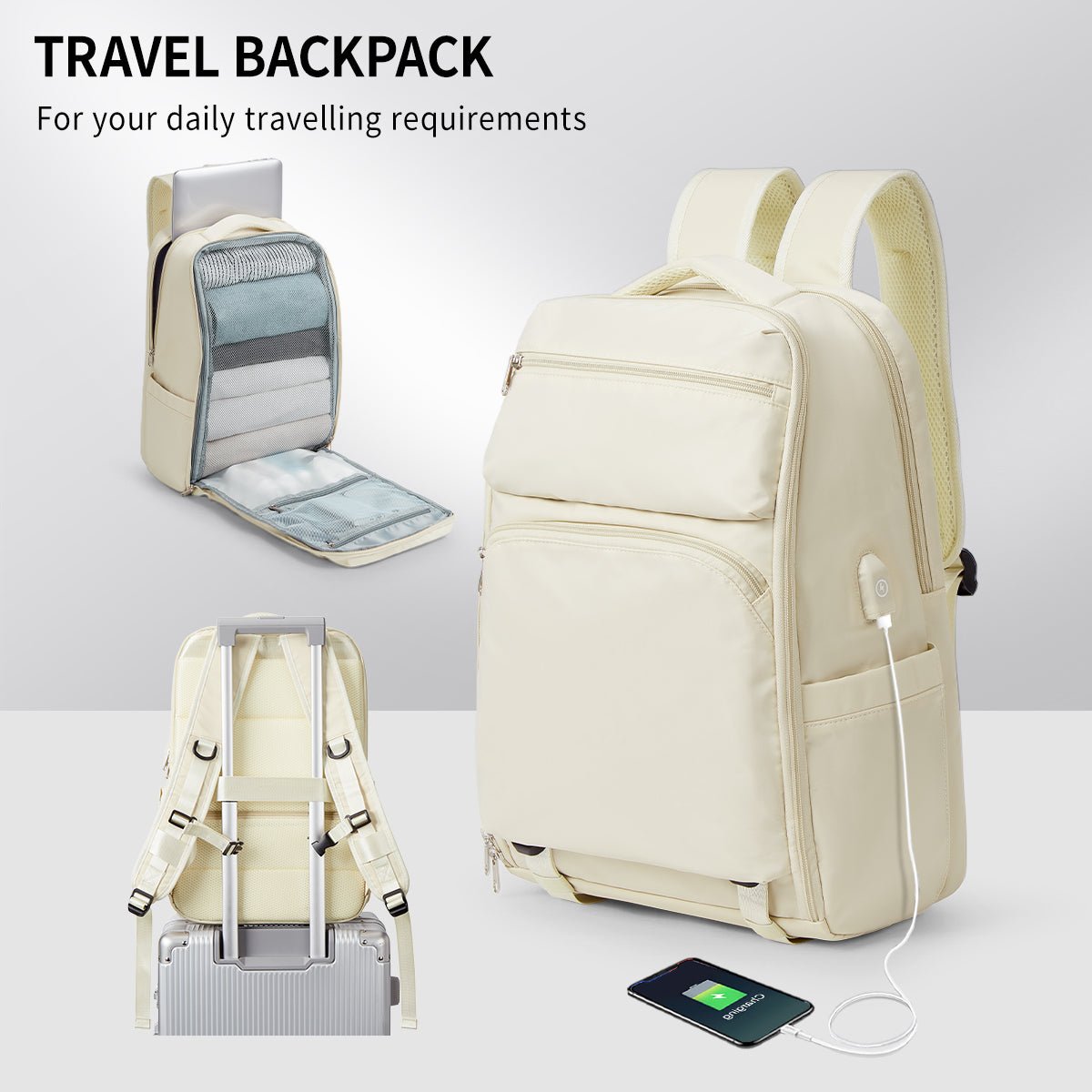 Airline Approved Travel Backpack with USB Charging Port - 0cm