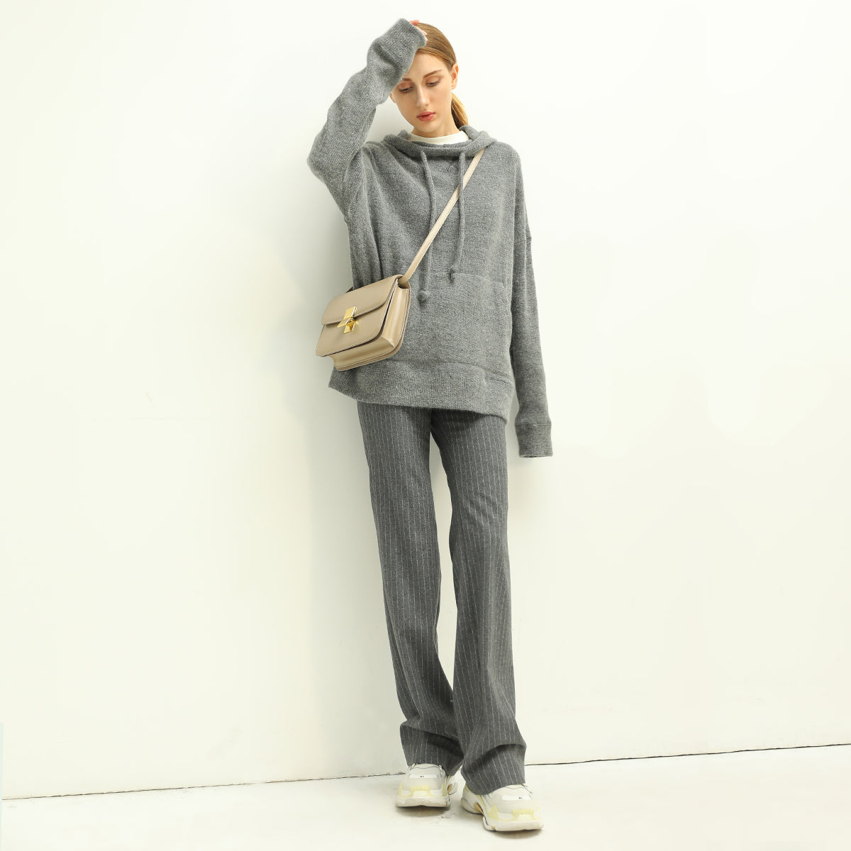 all around warm striped grey wool pants all grey 4