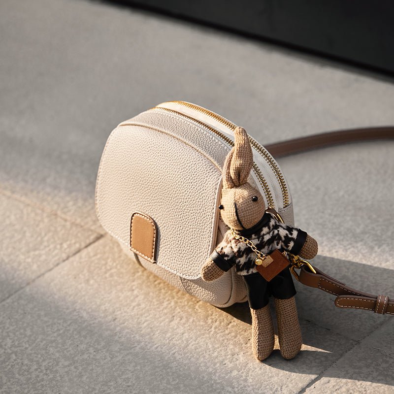 Amelia Rabbit Charm Round Crossbody Bag