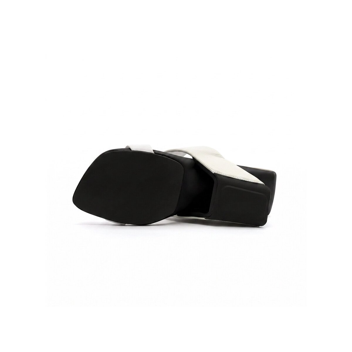 Angular Open Toe Slip On Mules