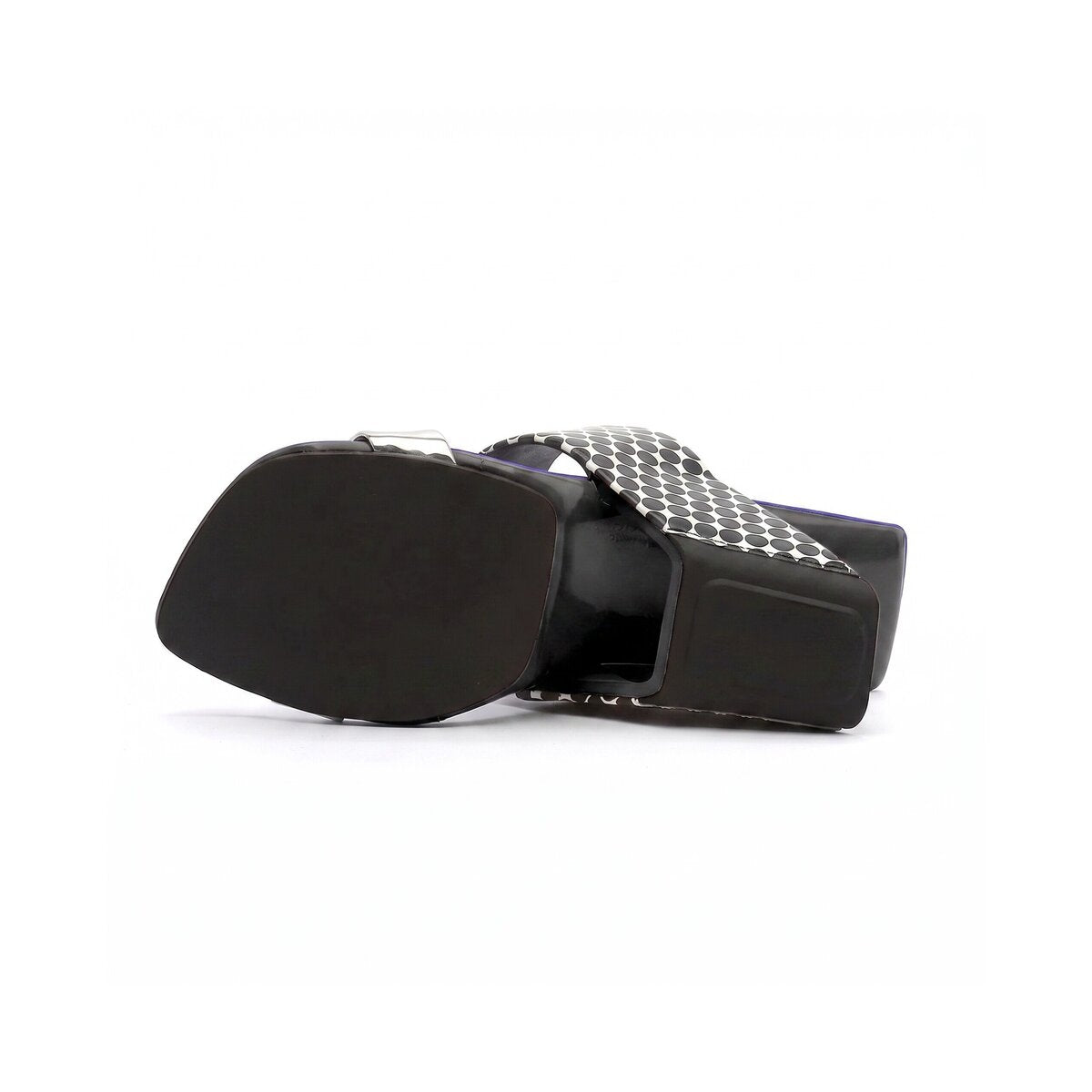 Angular Open Toe Slip On Mules