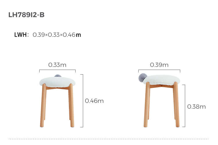 animal tails creative soft plush backless stool white 10