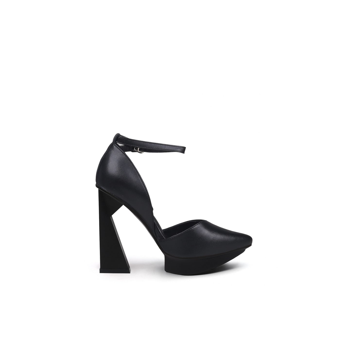 ankle strap platform pumps all black 3