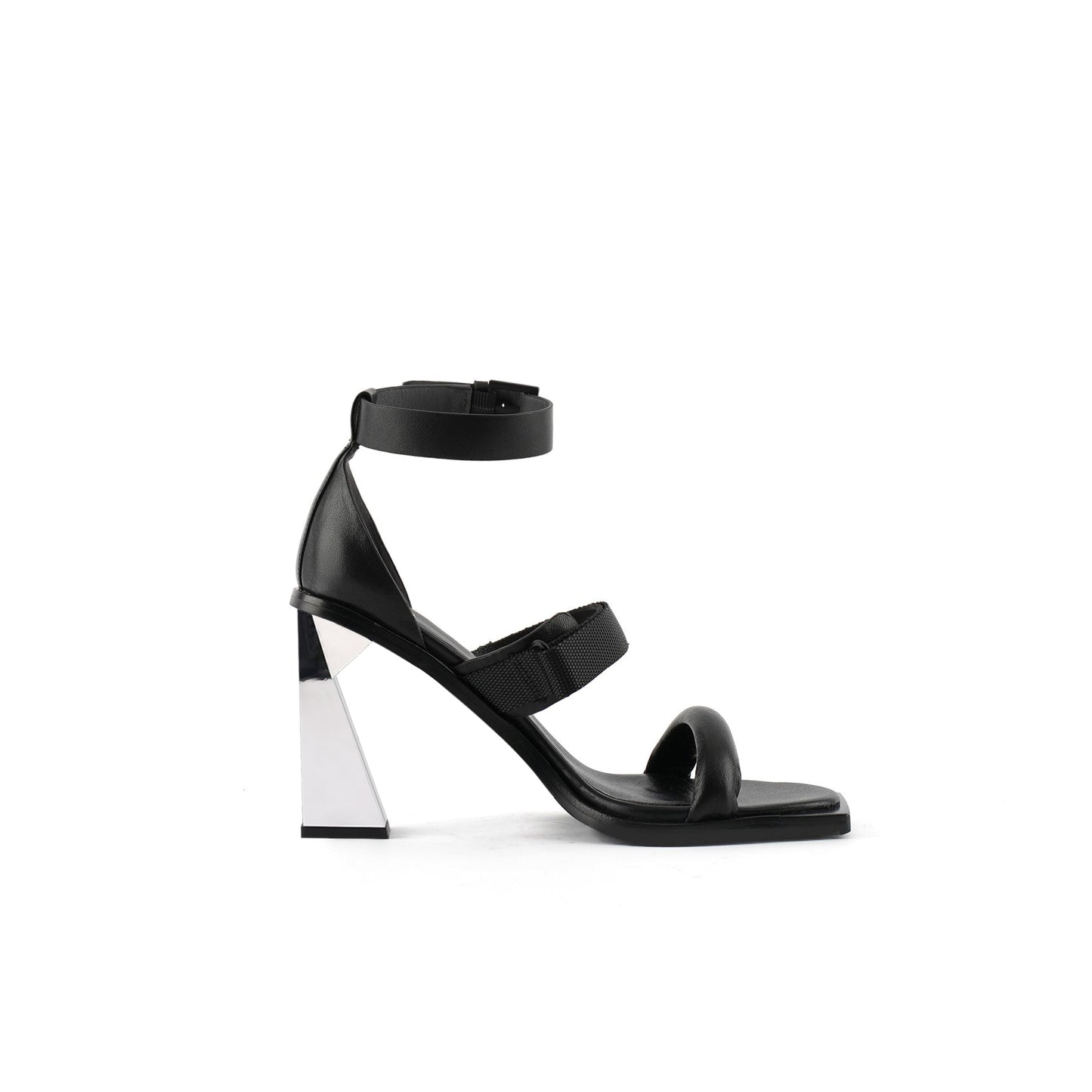 ankle strap structural heels all black 3