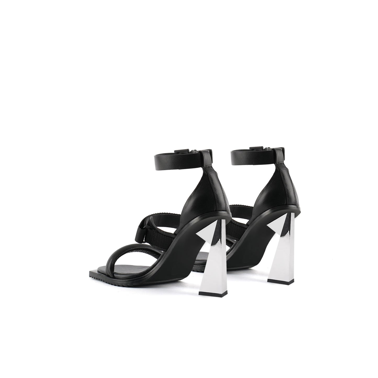 ankle strap structural heels all black 5