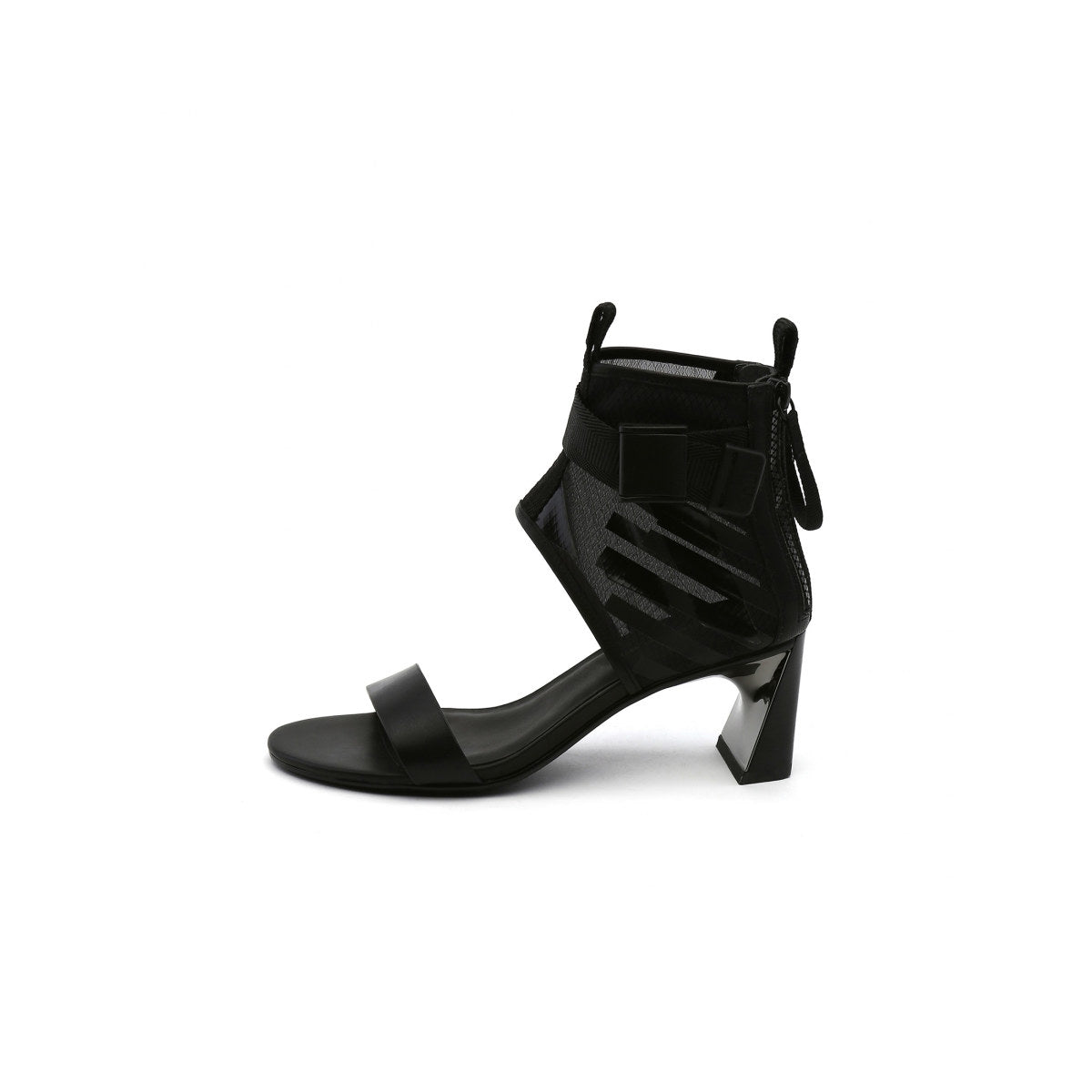 ankle straps open toe sandals all black 1