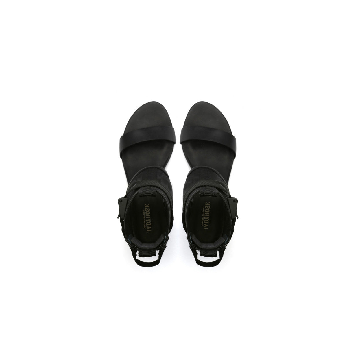ankle straps open toe sandals all black 6
