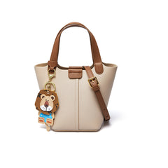 Apricot Leather Bucket Bag