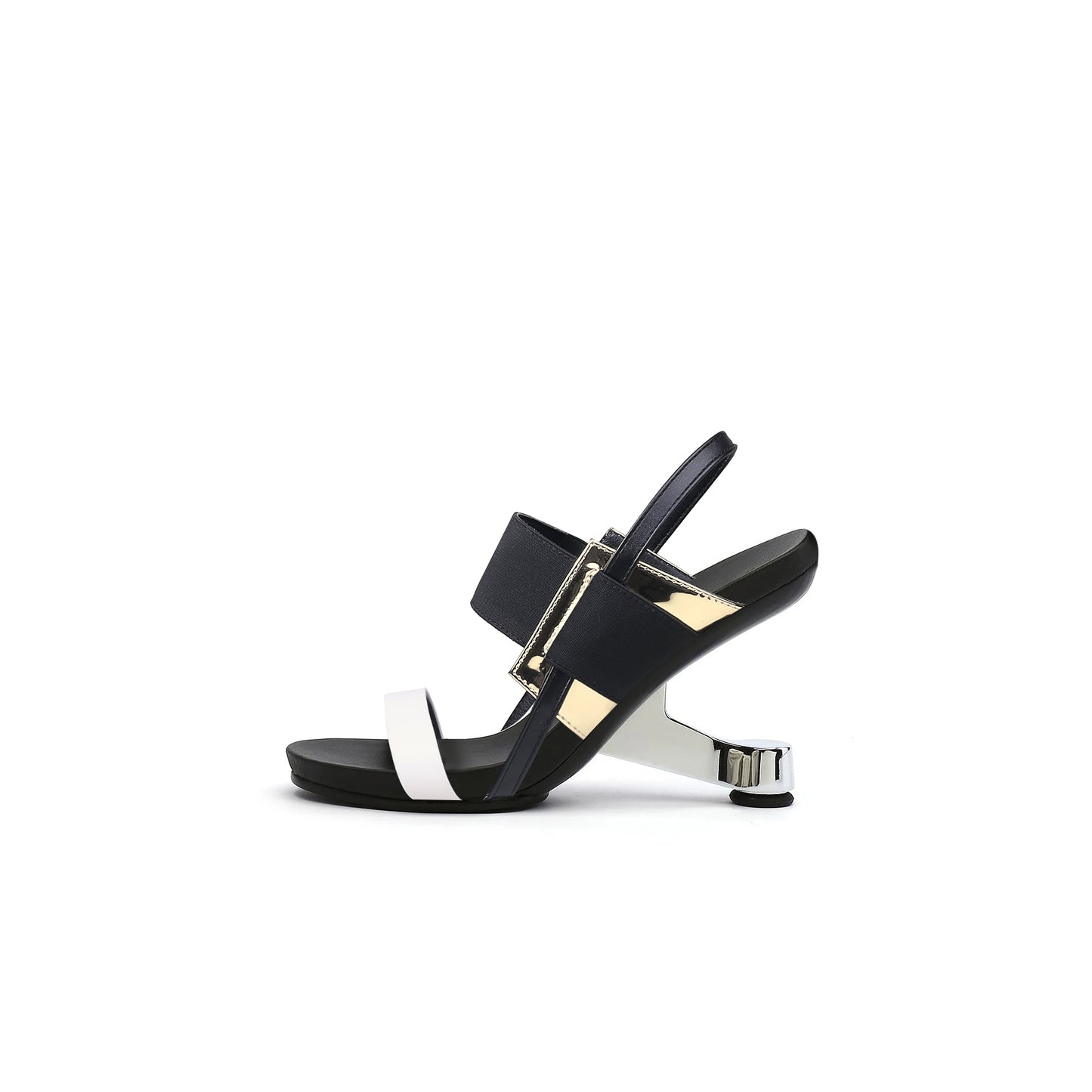 artistic glow ankle strap pivot heel sandals all gold 1