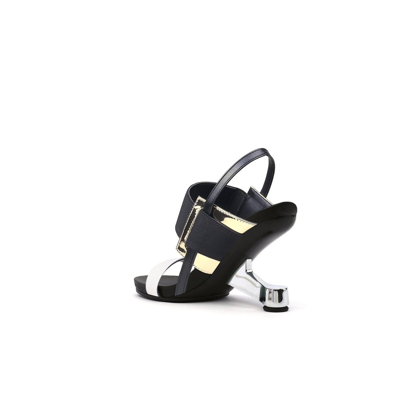 artistic glow ankle strap pivot heel sandals all gold 4