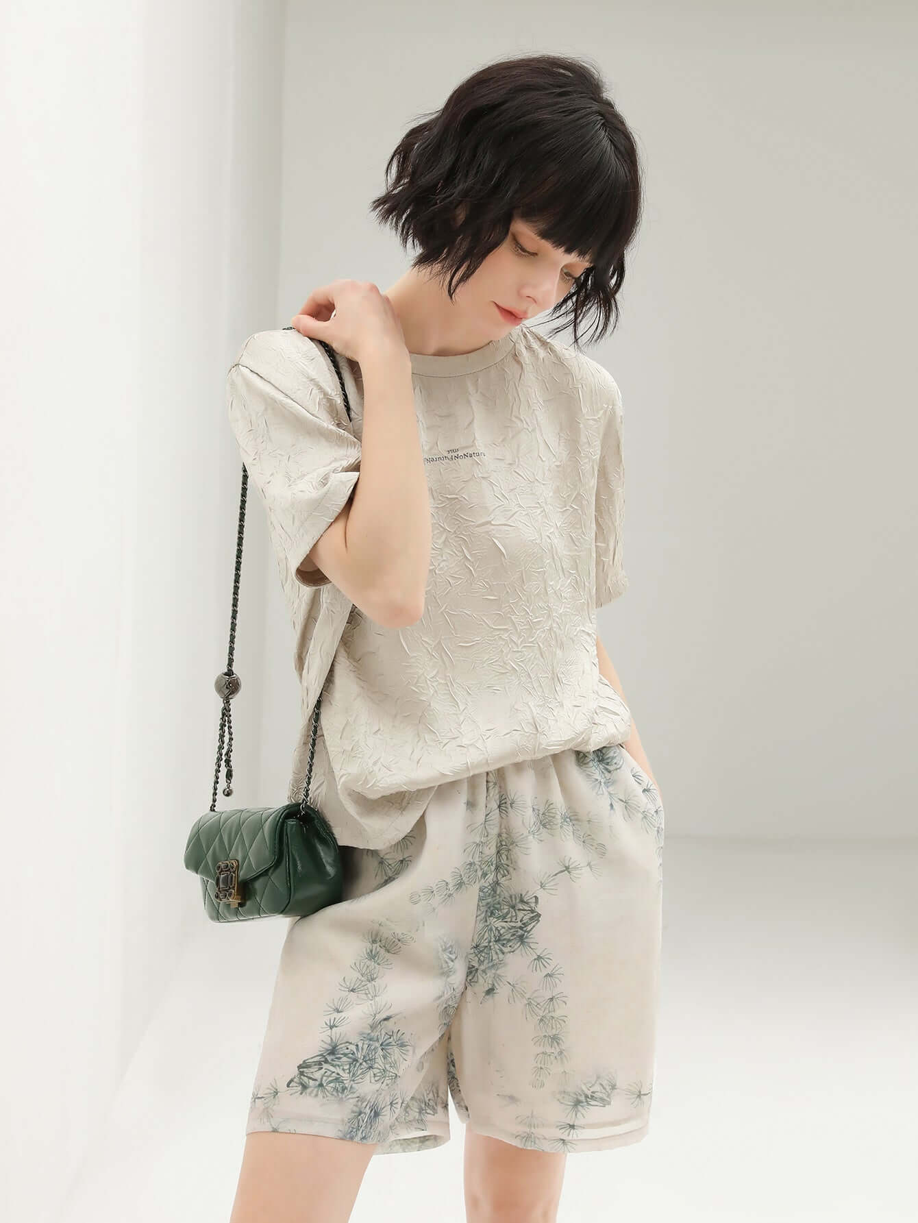 Artistic Green Printed Shorts