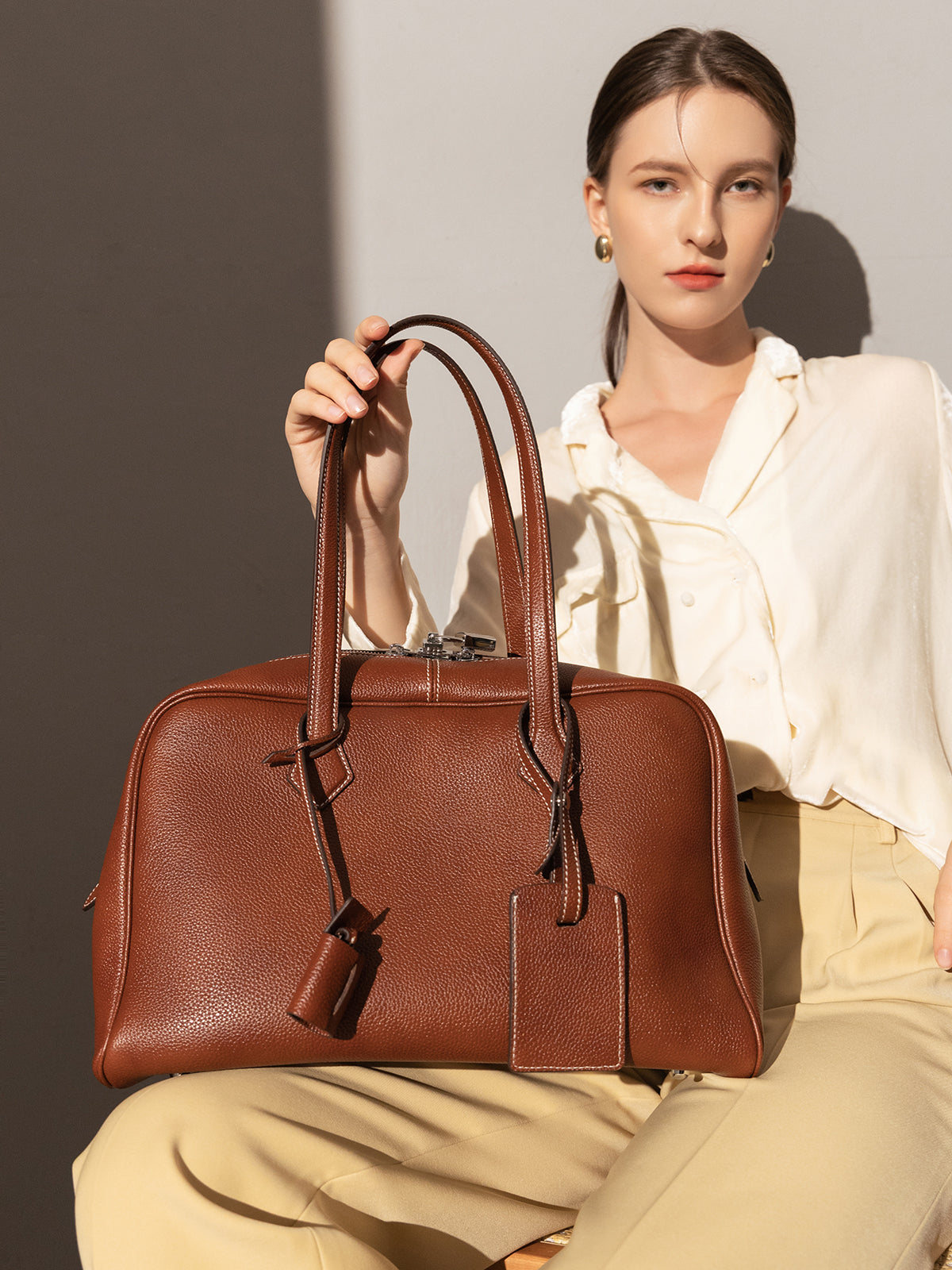 aspen top handle bag brown 2